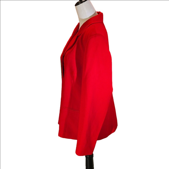 Nina Massini Blazer Jacket Red Notched Collar 3-Button Women Size 18 - Picture 4 of 12